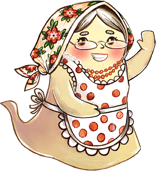 Boo Boo Babcia, a friendly Polish ghost grandmother waving